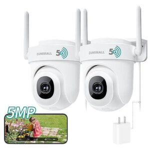ZUMIMALL 5MP Outdoor Camera 2‑Pack