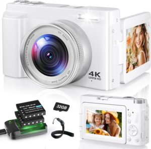 Nisumkey 4K Digital Vlogging Camera with Flip Screen